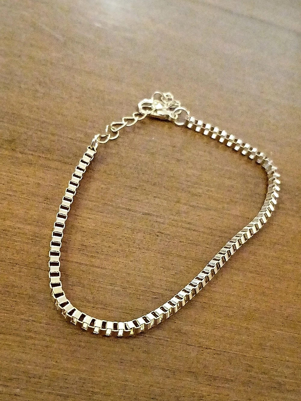 Classy Gold-Tone Box Chain Bracelet New
